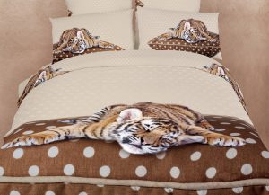 Twin Size Sleepy Tiger Duvet Cover Set